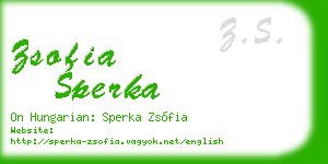 zsofia sperka business card